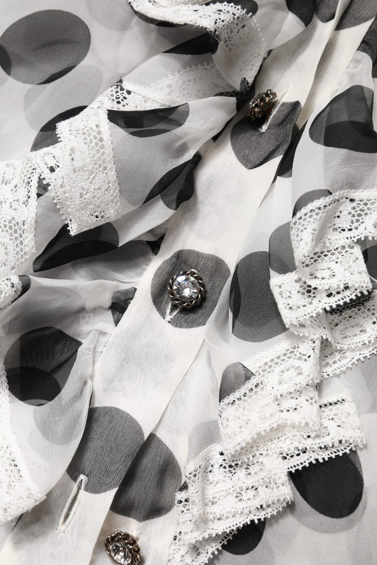 Dolce & Gabbana Top Senza Maniche in Cotone Bianco a Pois Neri