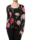 Dolce & Gabbana Blusa da donna a maniche lunghe nera a fiori