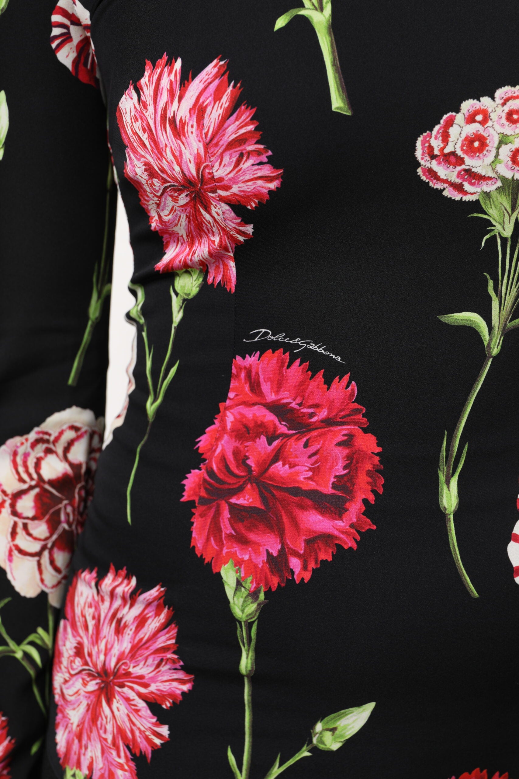 Dolce & Gabbana Blusa da donna a maniche lunghe nera a fiori