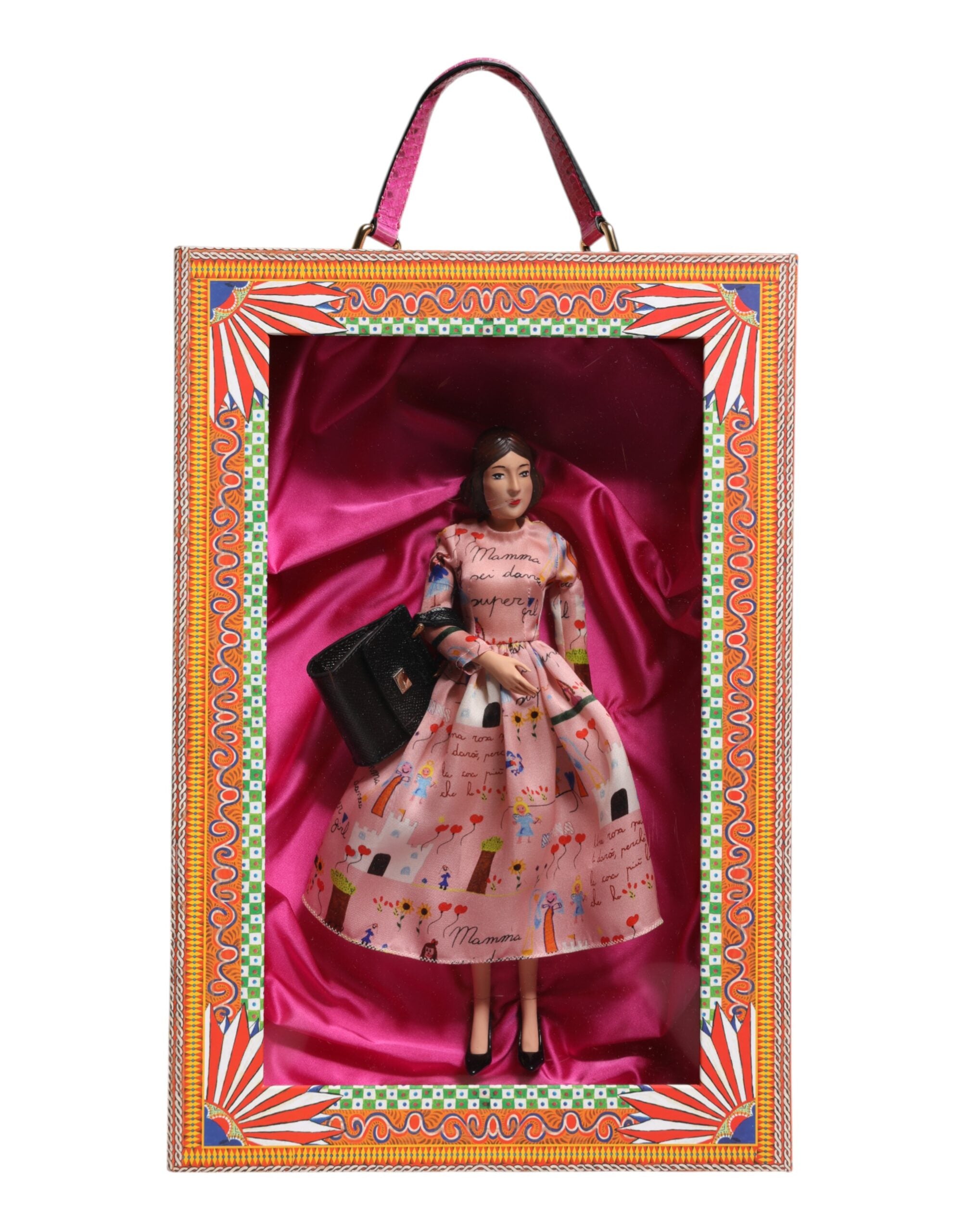 Dolce & Gabbana Vestito Rosa Ceramica Porcellana Moda Pelle Sicilia Bambole