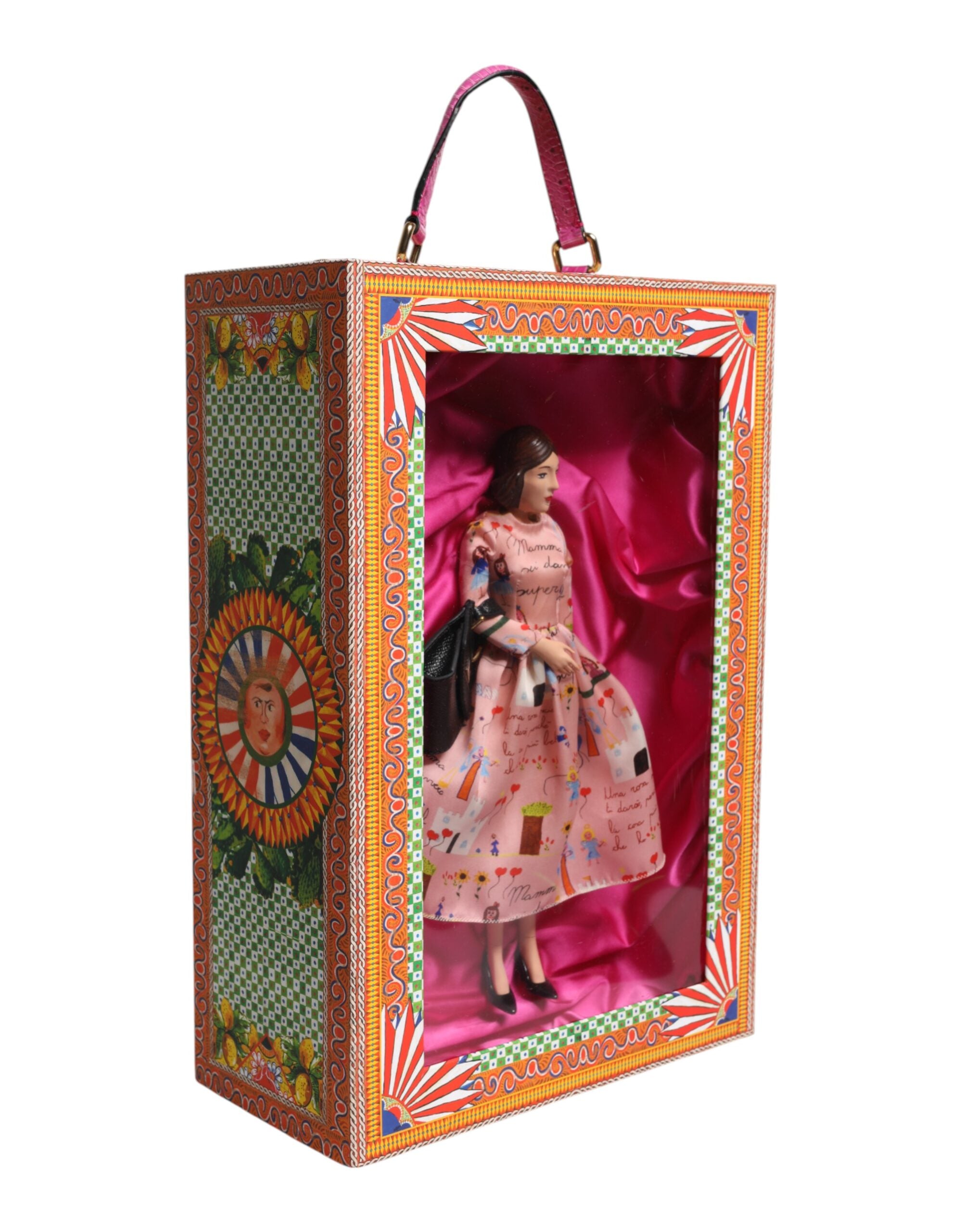 Dolce & Gabbana Vestito Rosa Ceramica Porcellana Moda Pelle Sicilia Bambole