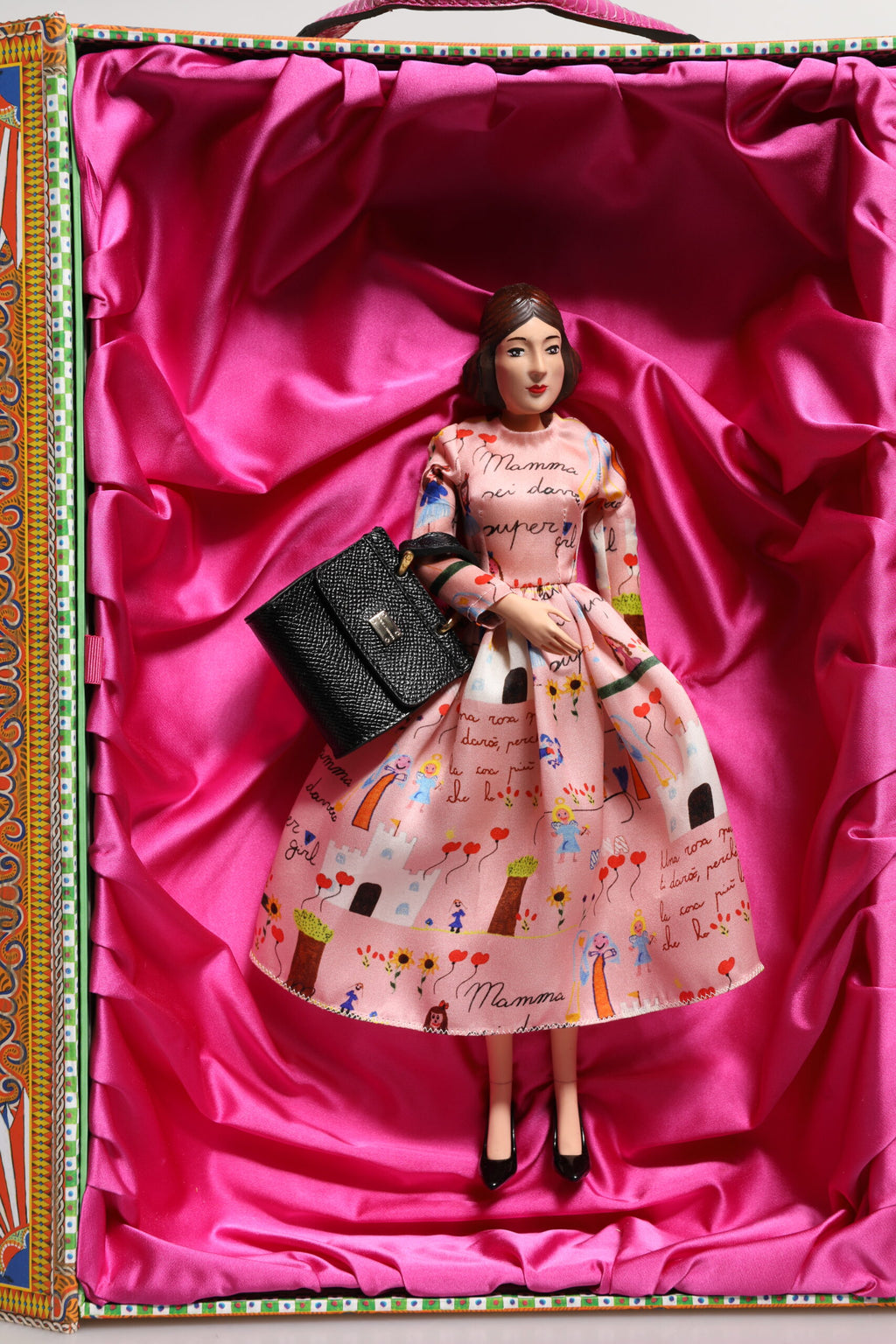 Dolce & Gabbana Vestito Rosa Ceramica Porcellana Moda Pelle Sicilia Bambole