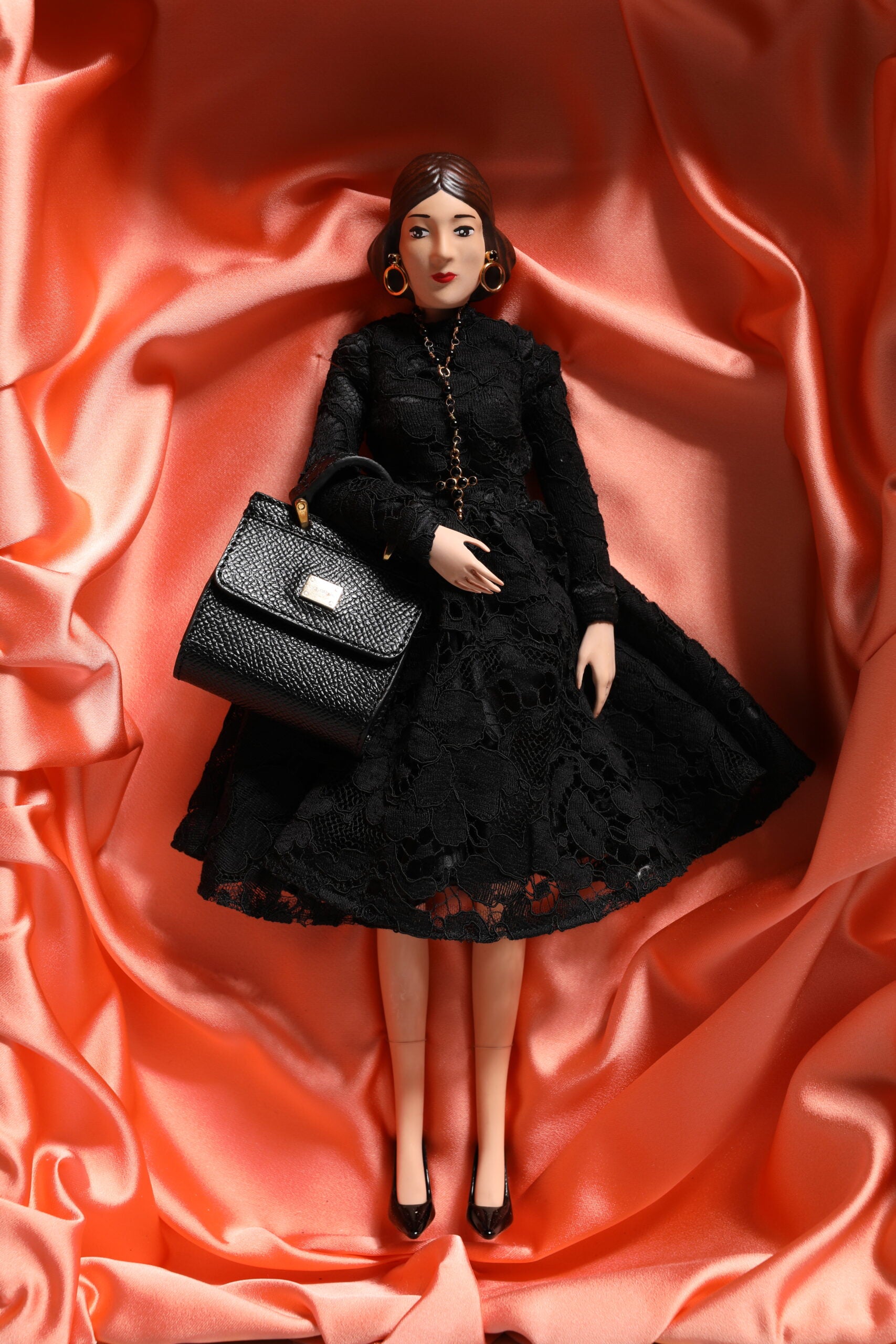 Bambole in porcellana ceramica Dolce & Gabbana Black Dress Fashion Leather Sicily