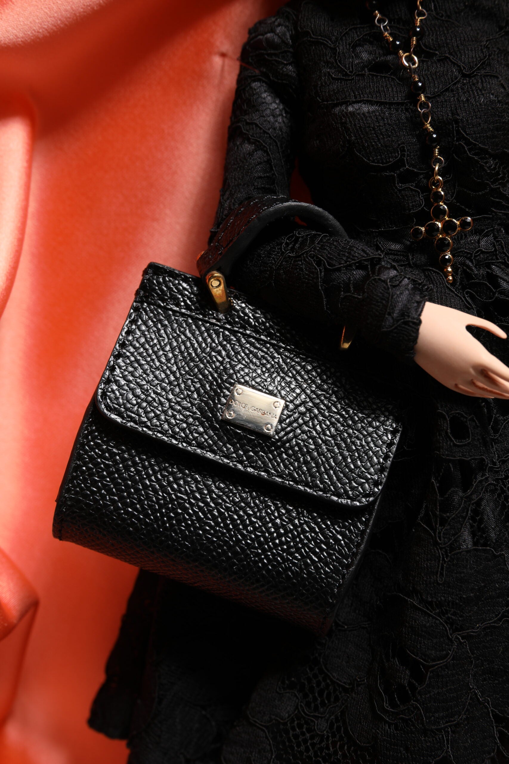 Bambole in porcellana ceramica Dolce & Gabbana Black Dress Fashion Leather Sicily