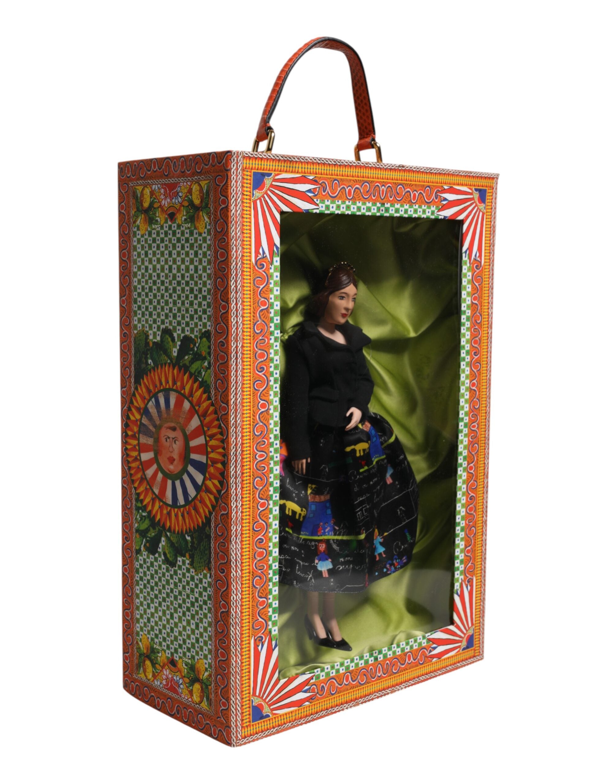 Dolce & Gabbana Abito Nero Ceramica Porcellana Moda Pelle Sicilia Bambole