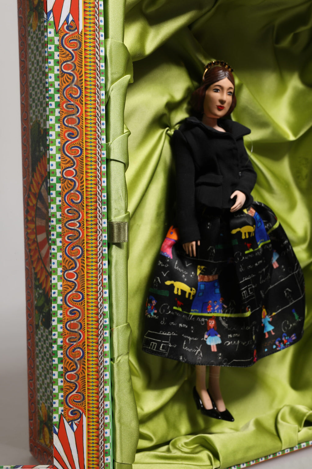 Dolce & Gabbana Abito Nero Ceramica Porcellana Moda Pelle Sicilia Bambole