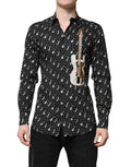 Dolce & Gabbana Camicia Nera GOLD con Strumento Musicale