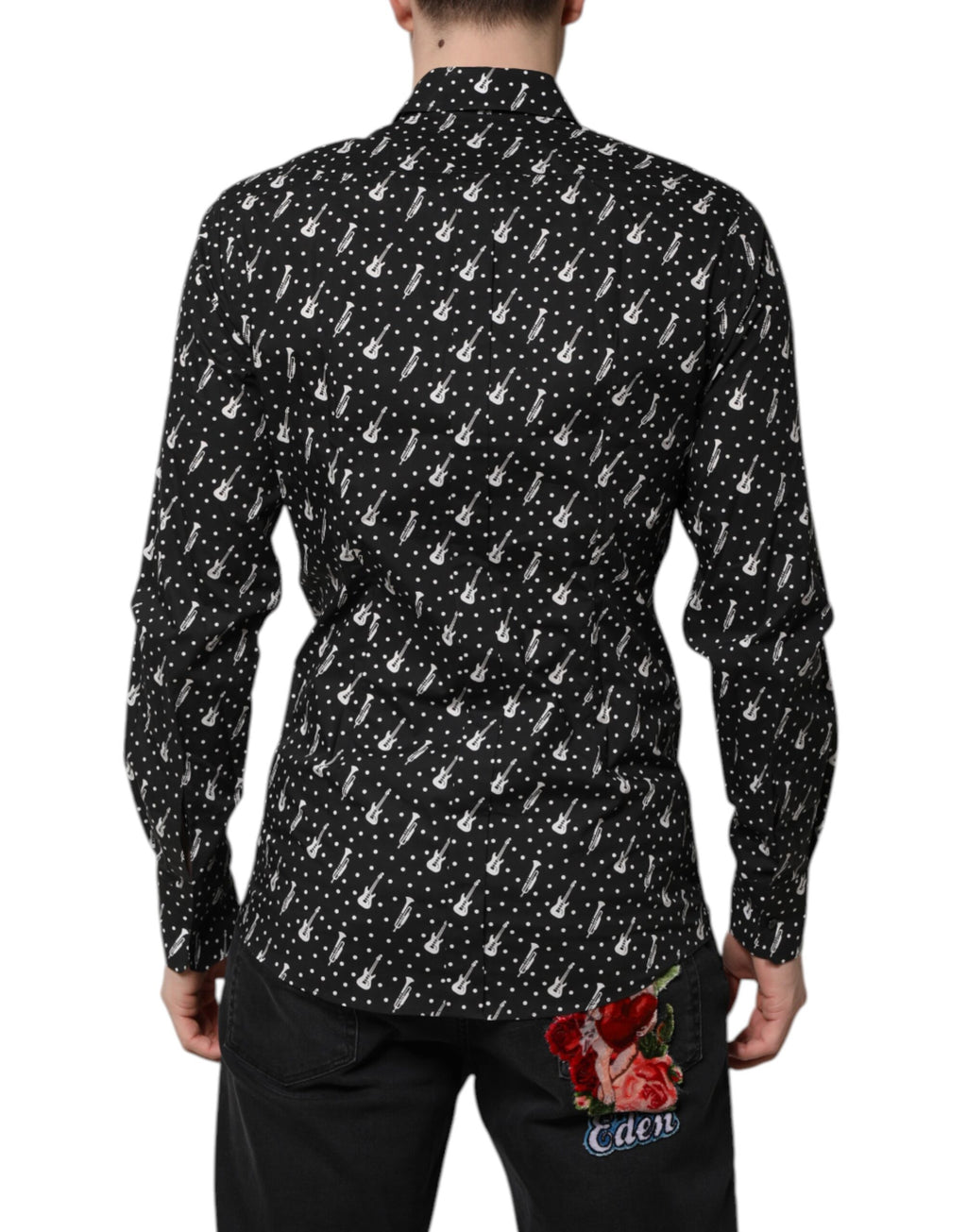 Dolce & Gabbana Camicia Nera GOLD con Strumento Musicale