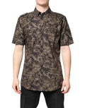 Camicia Oro Dolce & Gabbana Multicolor Mimetica con Bottoni