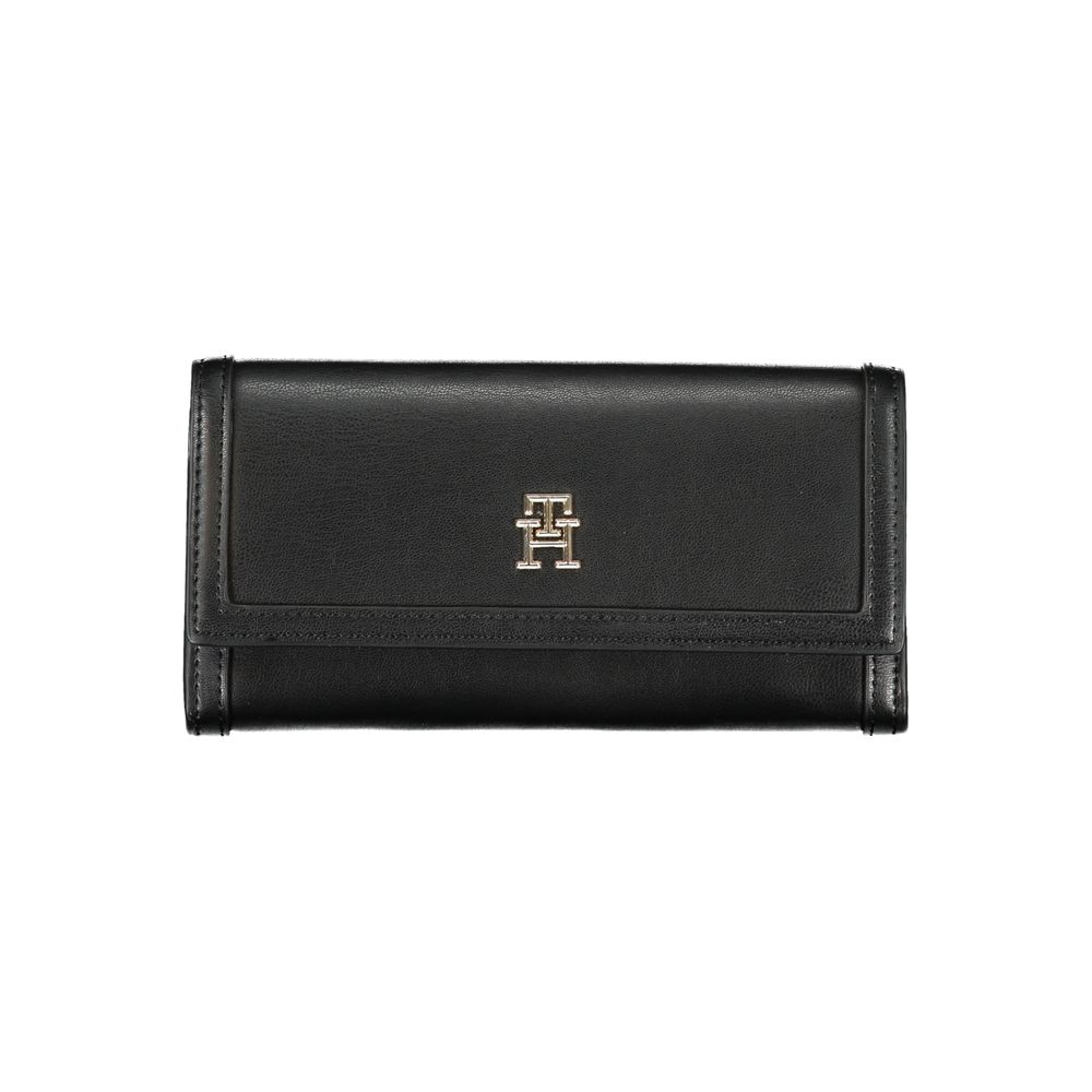Portafoglio Tommy Hilfiger elegante nero a doppio scomparto