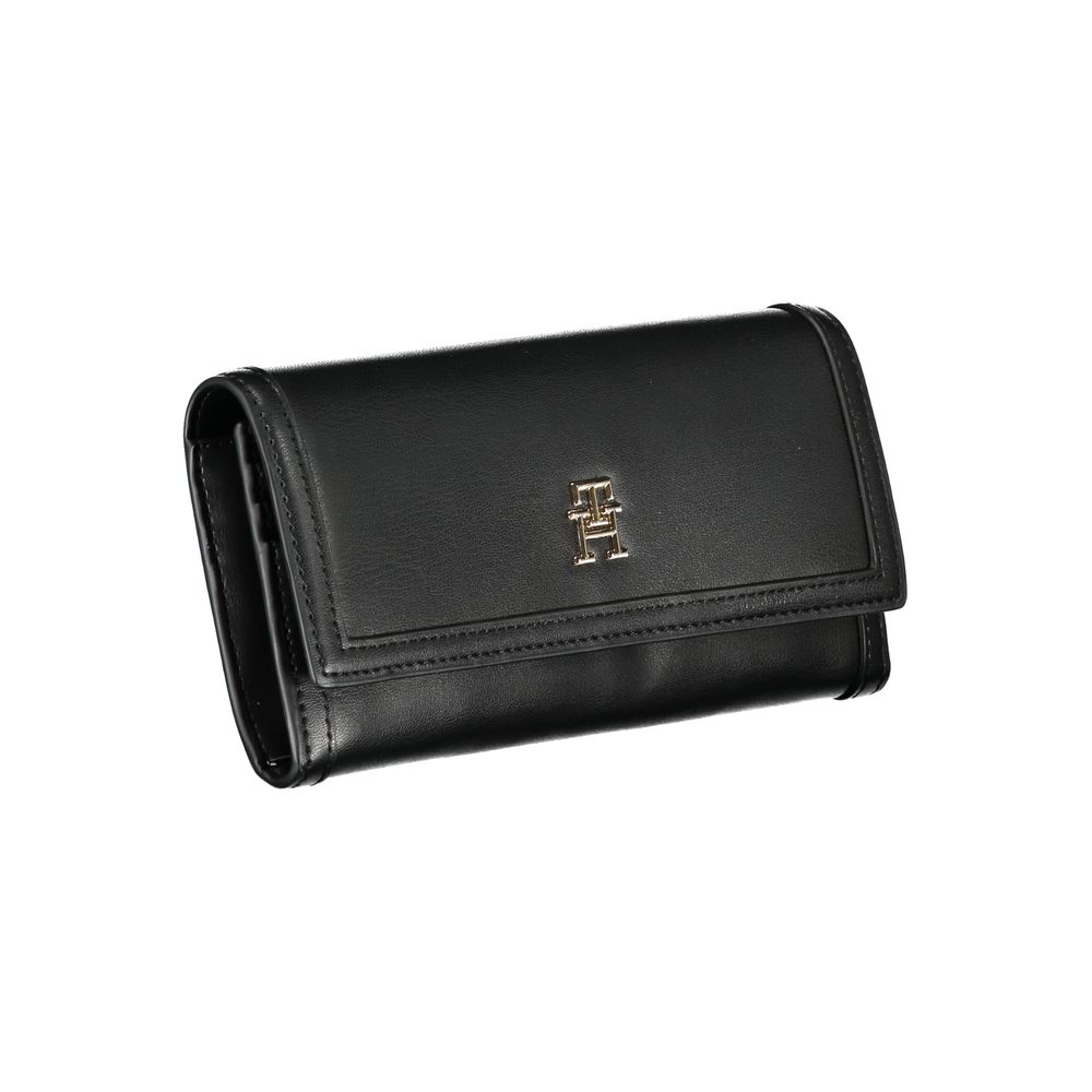 Portafoglio Tommy Hilfiger elegante nero a doppio scomparto