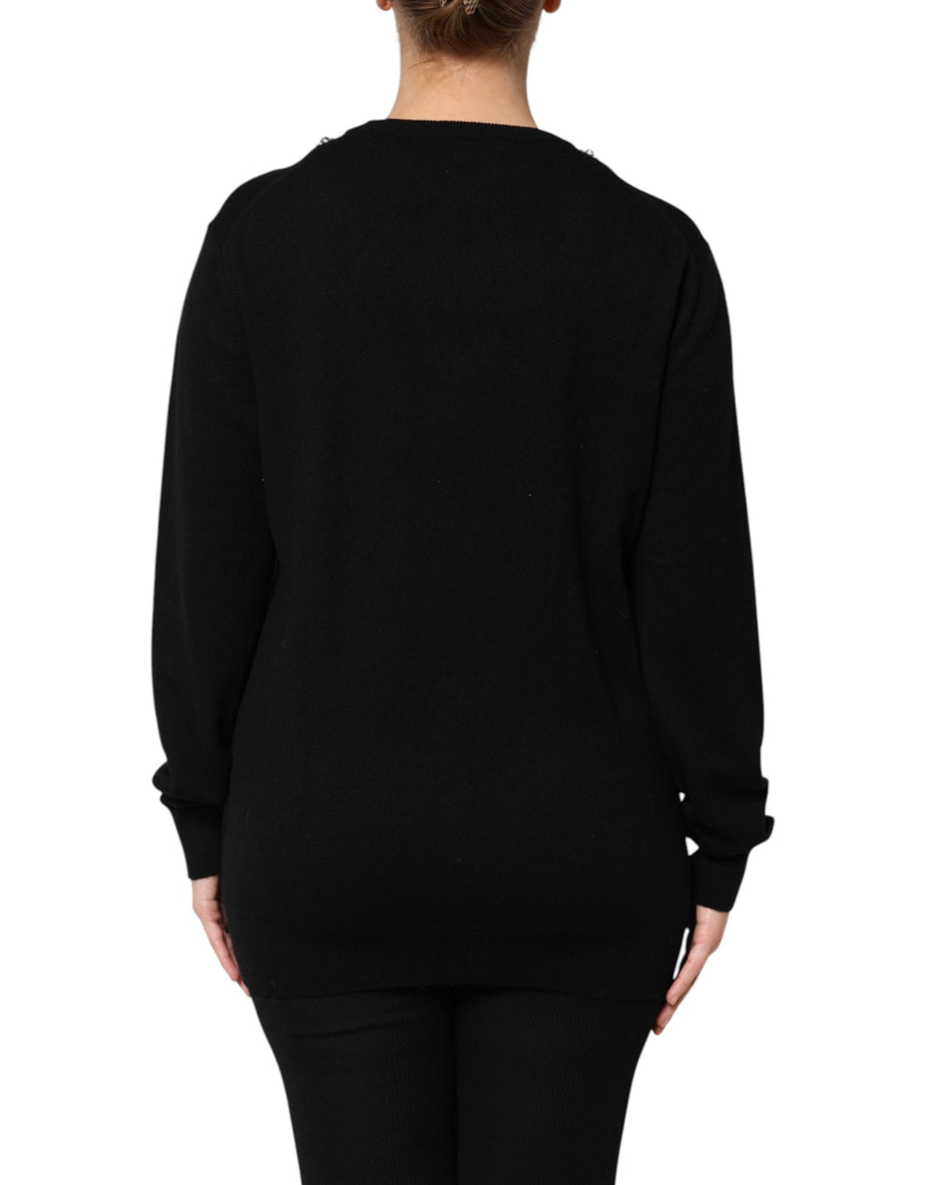 Maglione Dolce & Gabbana in cashmere nero con cristalli