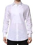 Camicia formale da uomo Dolce & Gabbana GOLD in popeline di cotone bianco con pettorina