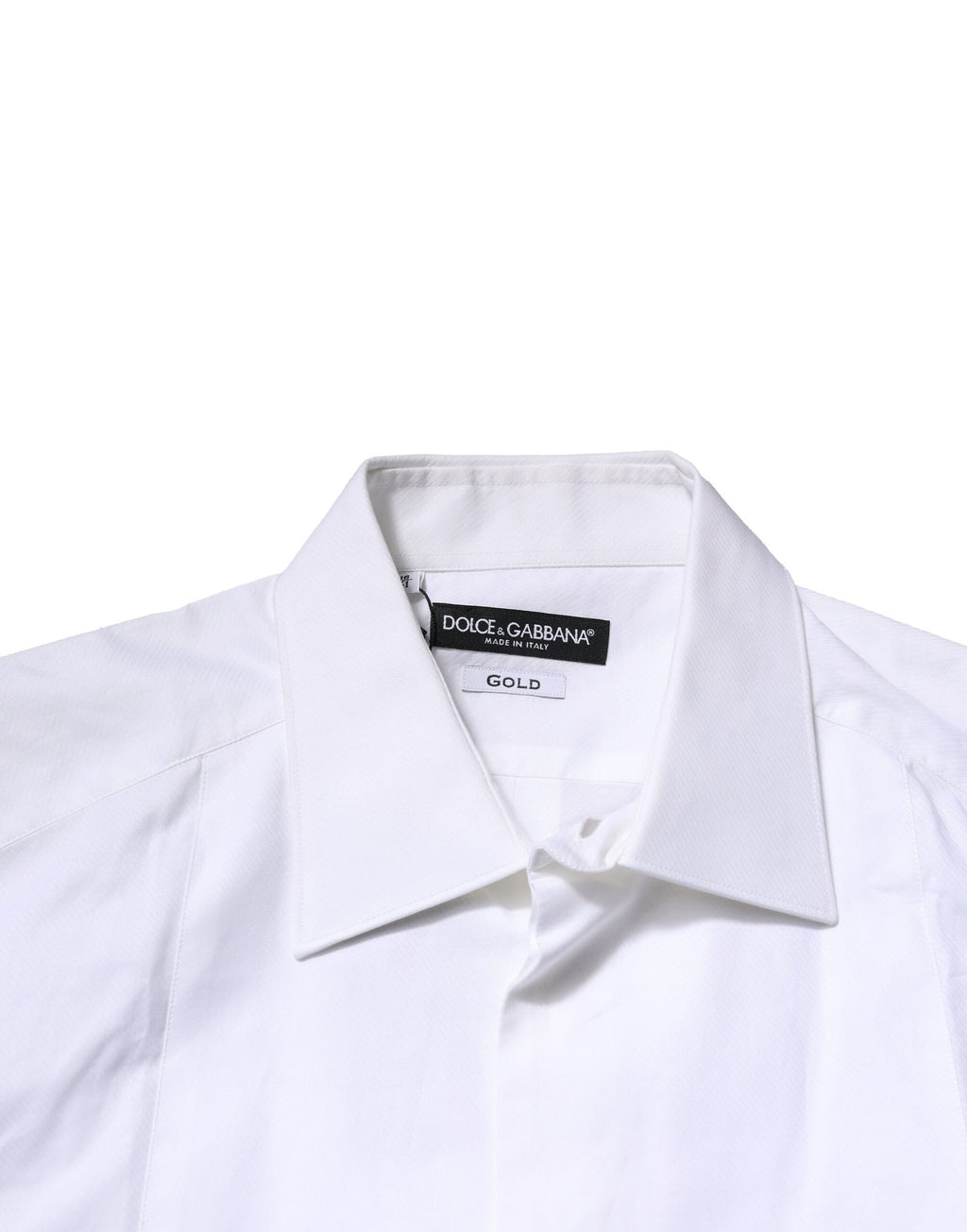 Camicia formale da uomo Dolce & Gabbana GOLD in popeline di cotone bianco con pettorina
