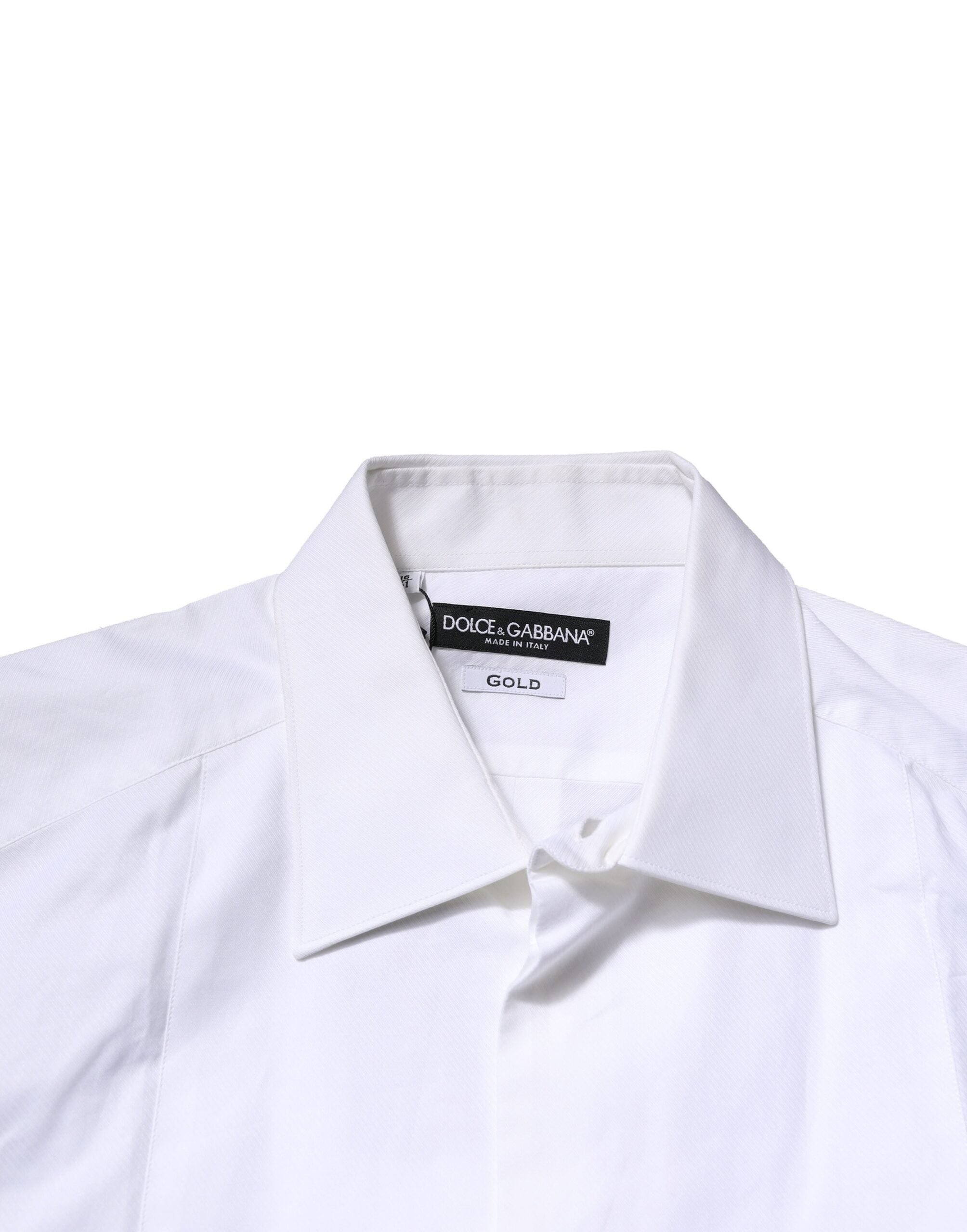 Camicia formale da uomo Dolce & Gabbana GOLD in popeline di cotone bianco con pettorina