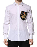 Camicia elegante da uomo Dolce & Gabbana bianca MARTINI a maniche lunghe