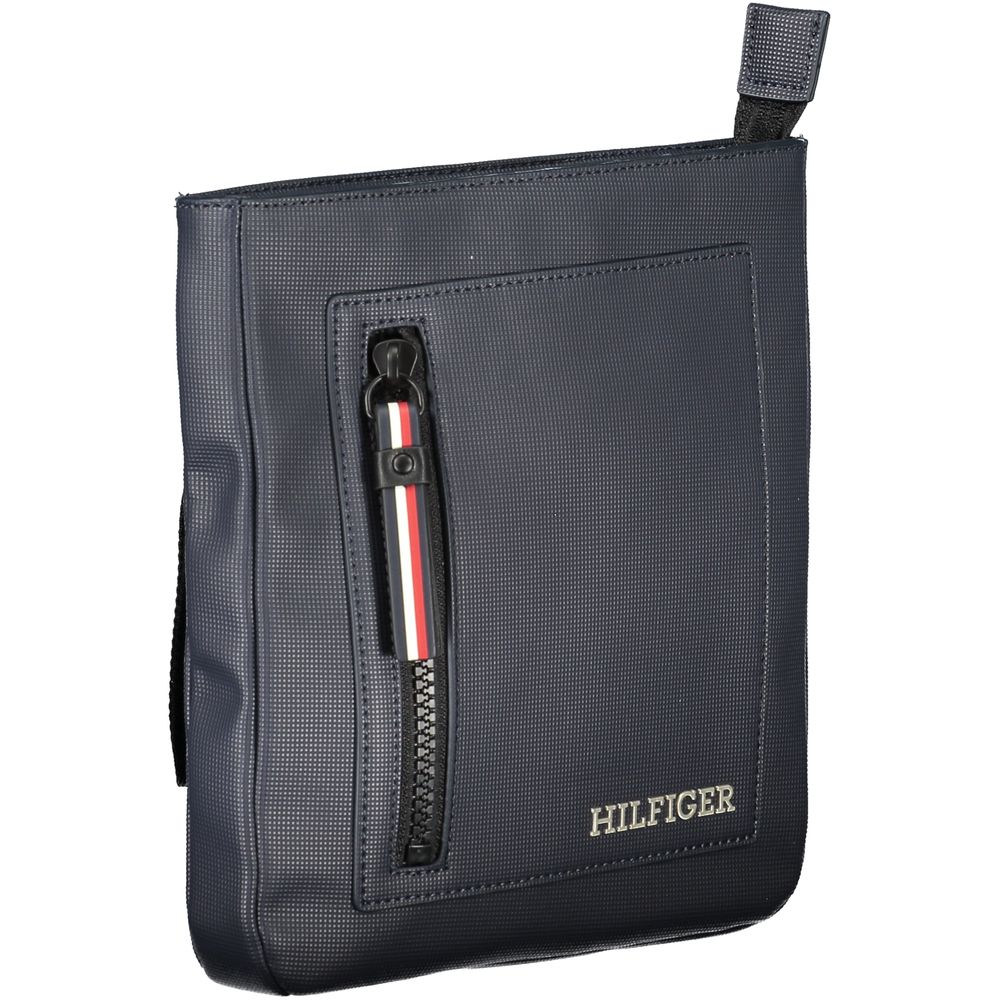 Borsa a tracolla da uomo in poliuretano blu navy Tommy Hilfiger
