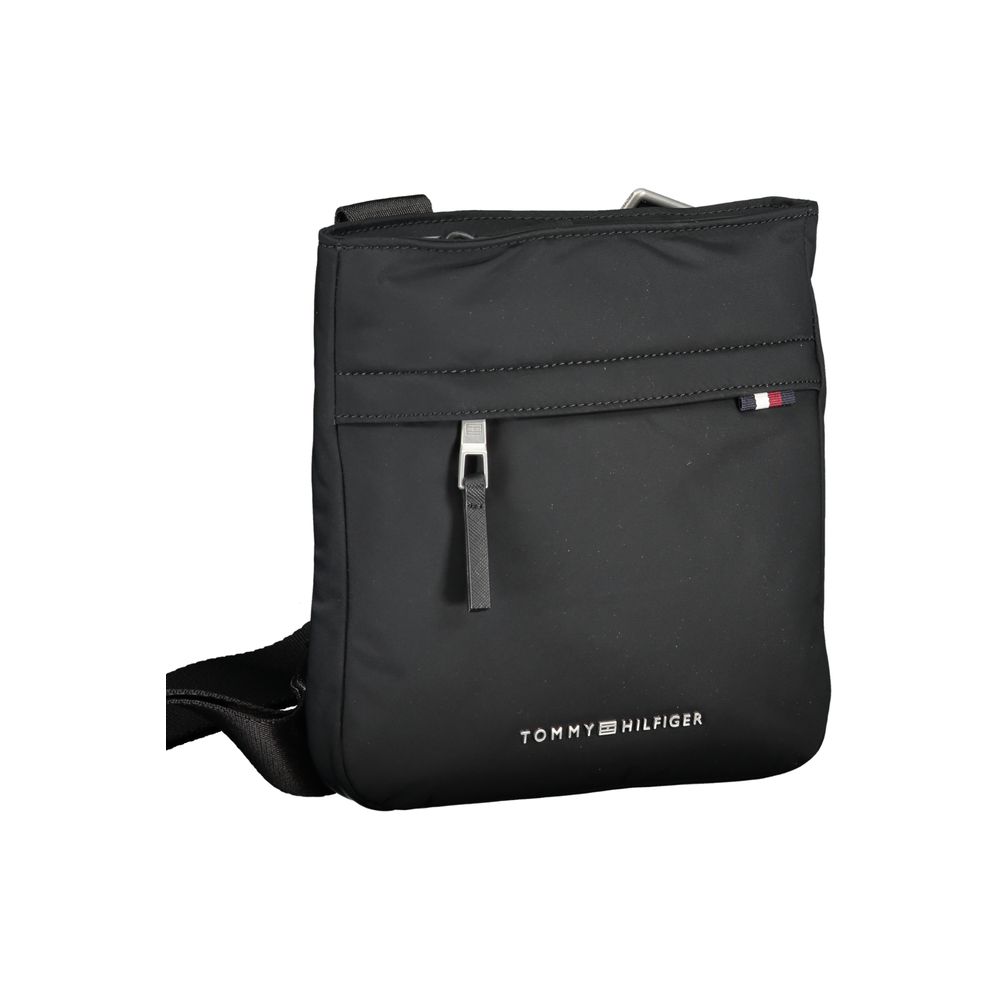 Borsa a spalla da donna Tommy Hilfiger in poliuretano nero