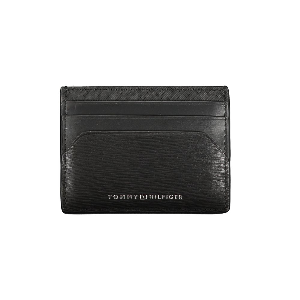 Portafoglio da uomo Tommy Hilfiger in pelle nera