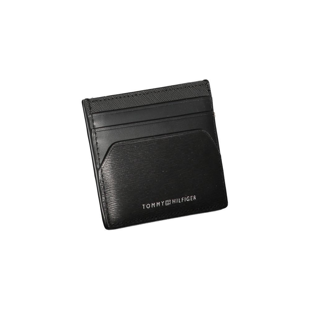 Portafoglio da uomo Tommy Hilfiger in pelle nera