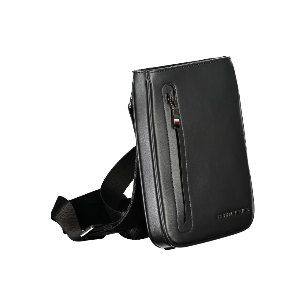 Borsa a tracolla da uomo Tommy Hilfiger in poliuretano nero