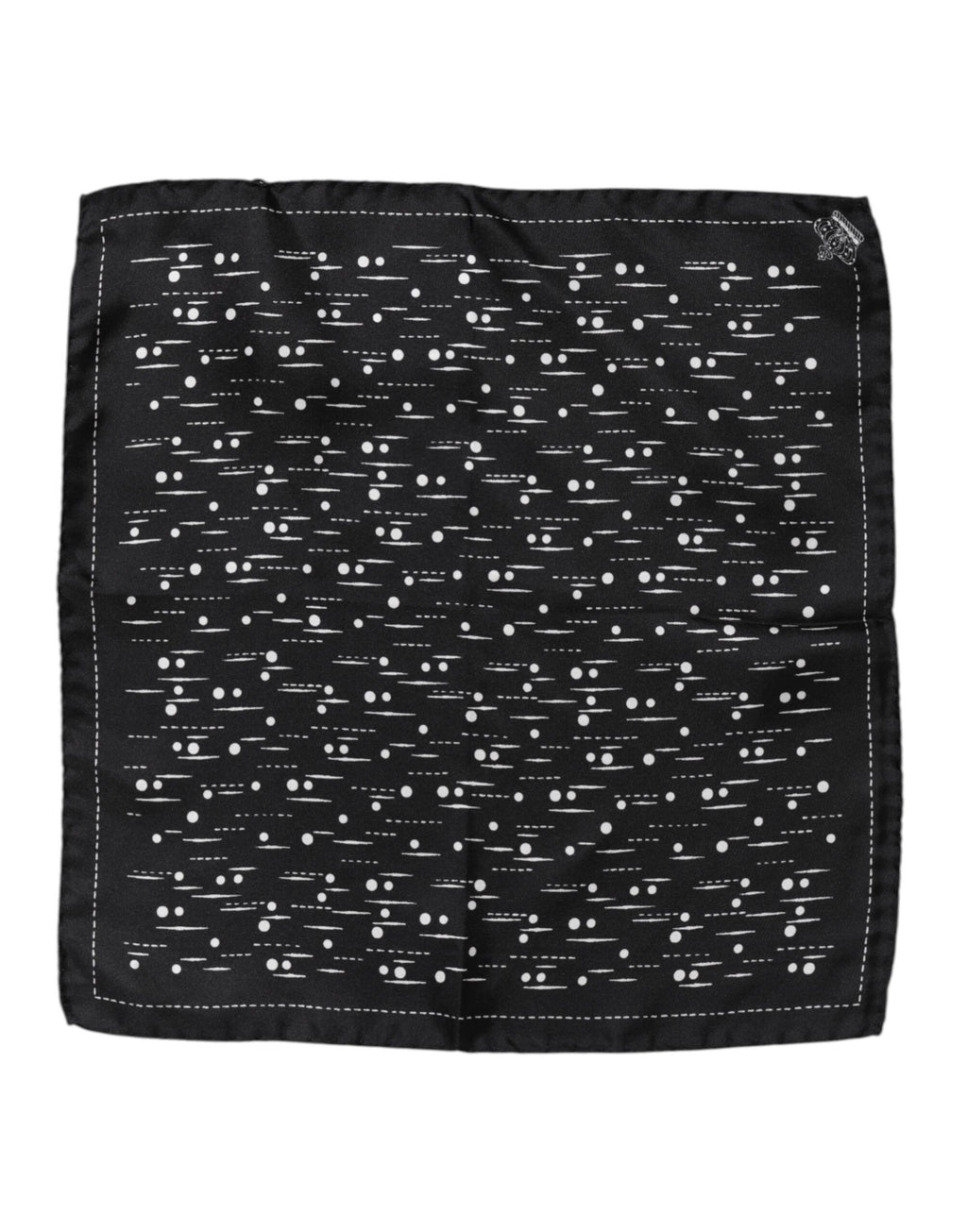 Foulard quadrato da uomo Dolce & Gabbana stampato bianco e nero