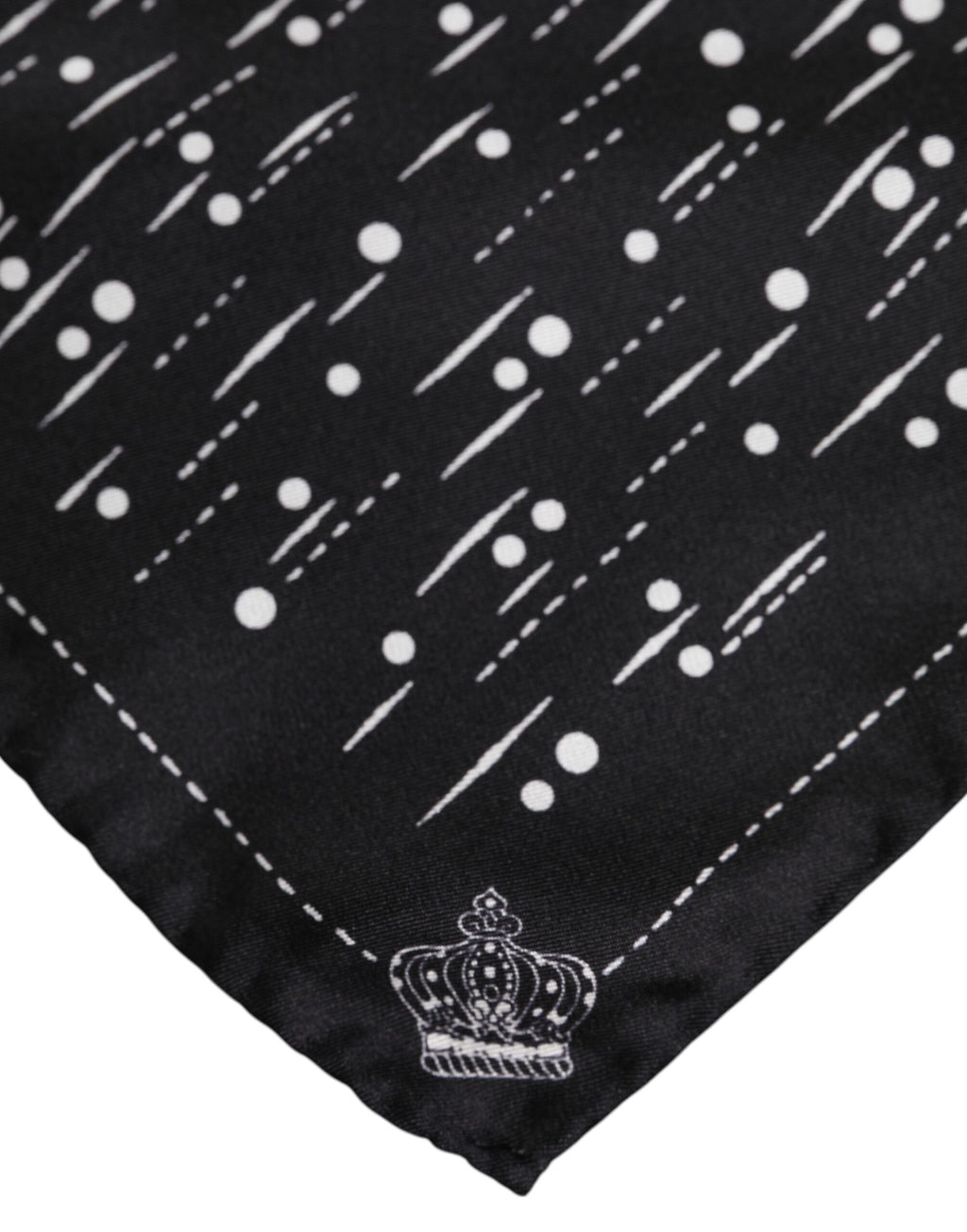 Foulard quadrato da uomo Dolce & Gabbana stampato bianco e nero