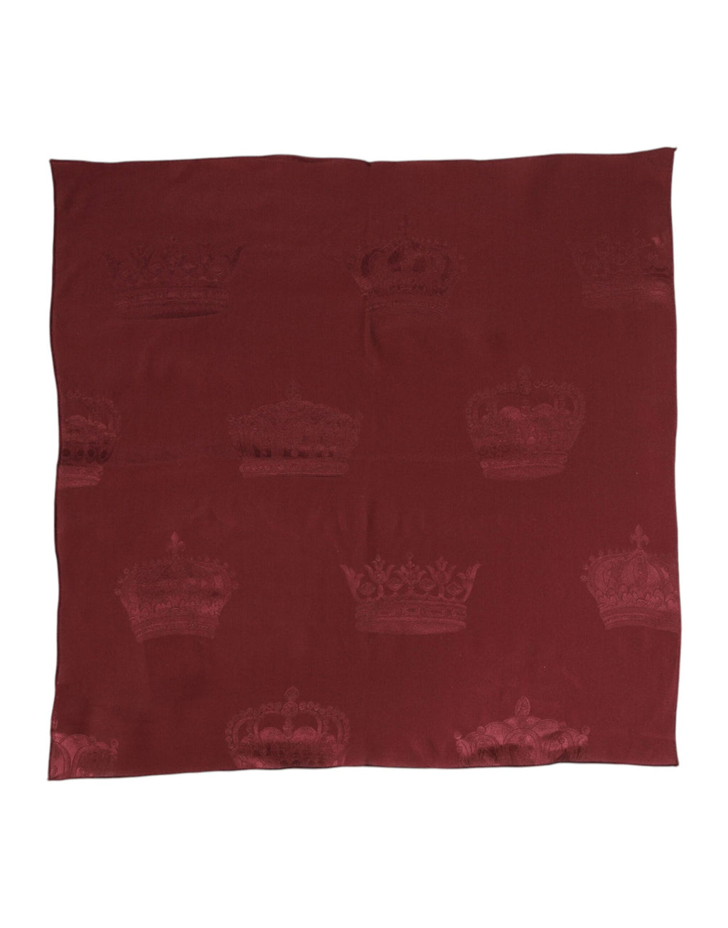 Foulard da uomo quadrato in seta bordeaux Dolce & Gabbana Crown