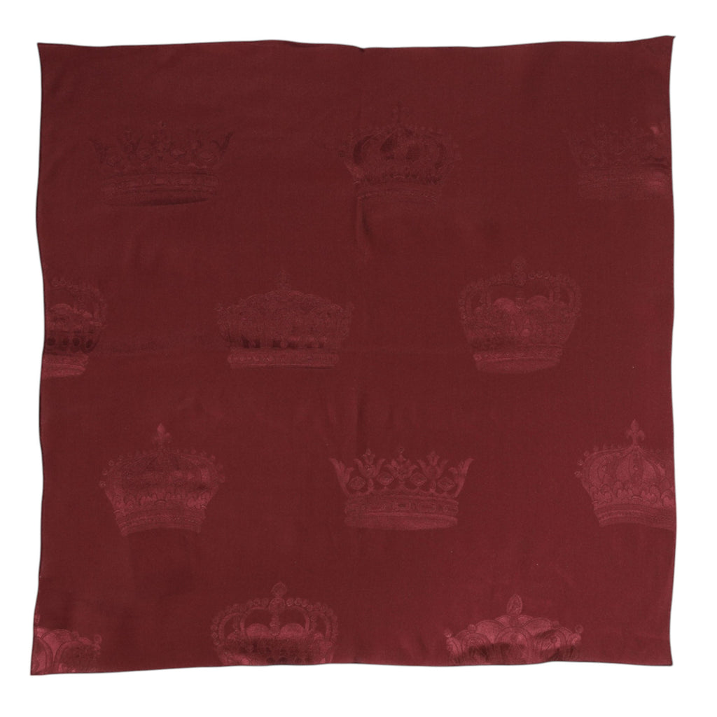 Foulard da uomo quadrato in seta bordeaux Dolce & Gabbana Crown