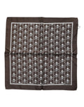 Foulard da uomo quadrato in seta marrone con teschio Dolce & Gabbana
