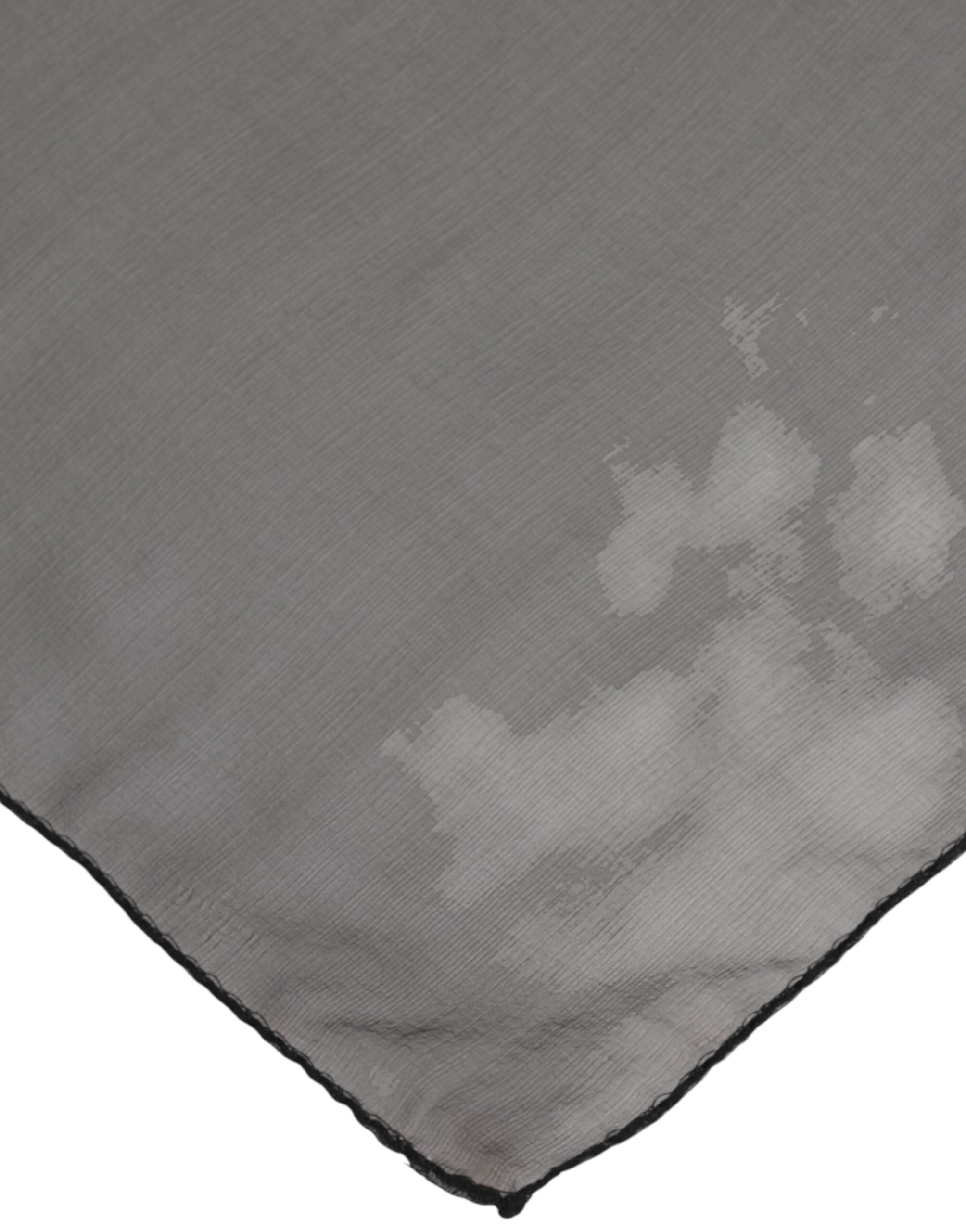 Foulard Dolce & Gabbana da donna quadrato in seta grigio e nero