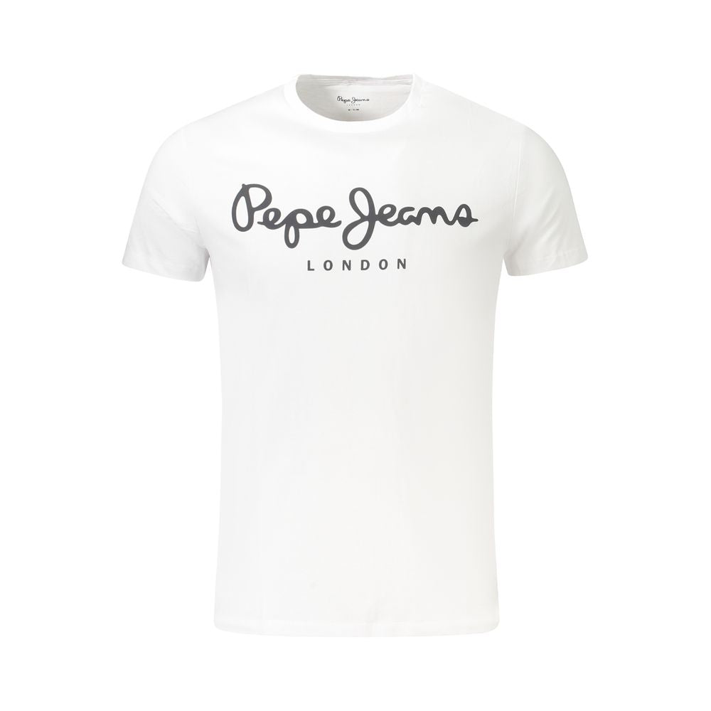 T-shirt da uomo in cotone bianco Pepe Jeans