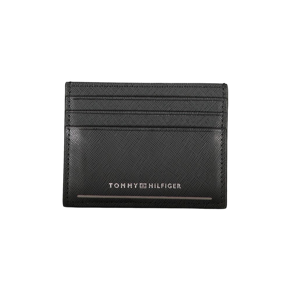 Portafoglio da uomo Tommy Hilfiger in pelle nera