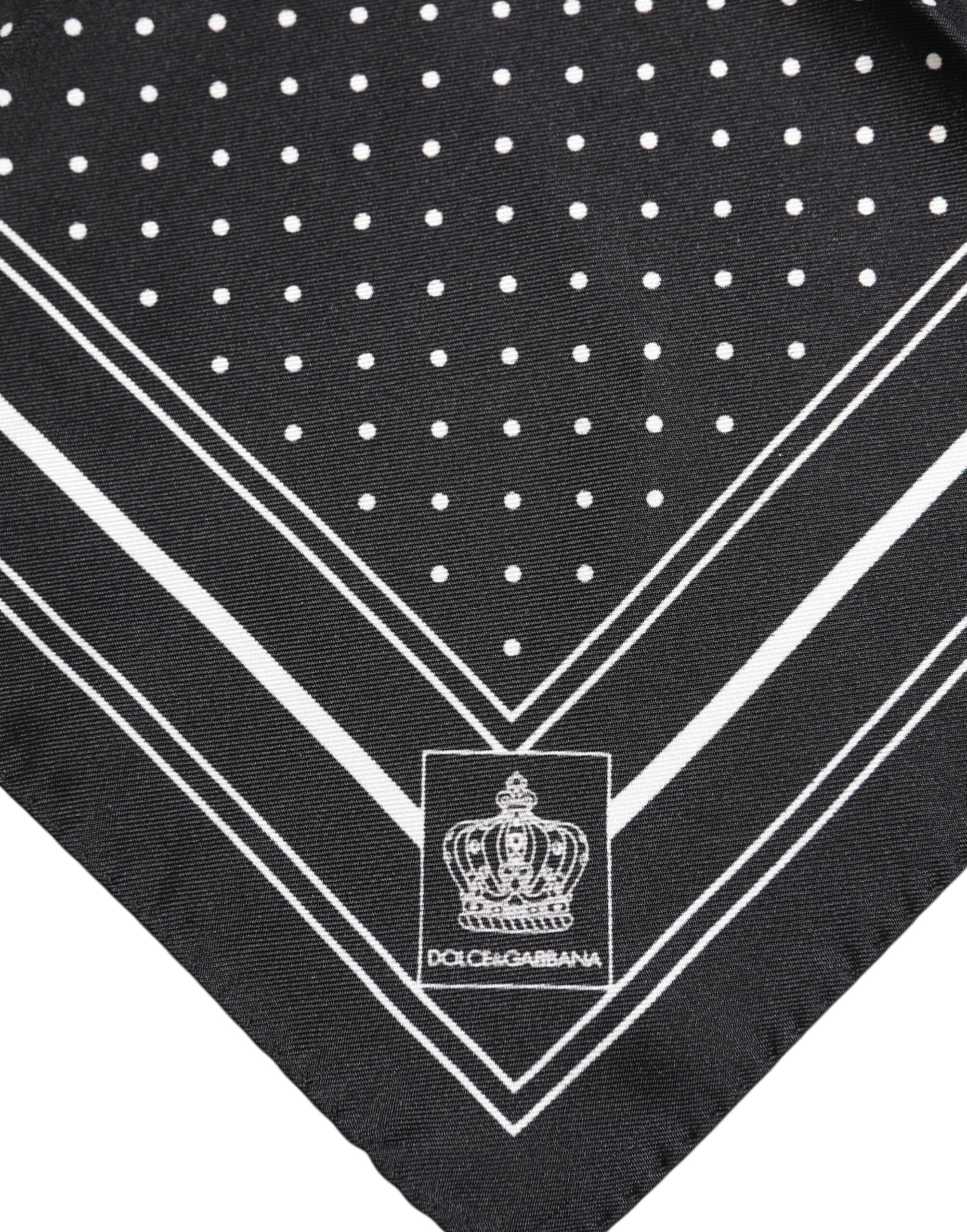 Foulard/Sciarpa Uomo Dolce & Gabbana a Pois Bianchi e Neri