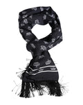 Foulard da uomo Dolce & Gabbana in seta nera con frange a corona