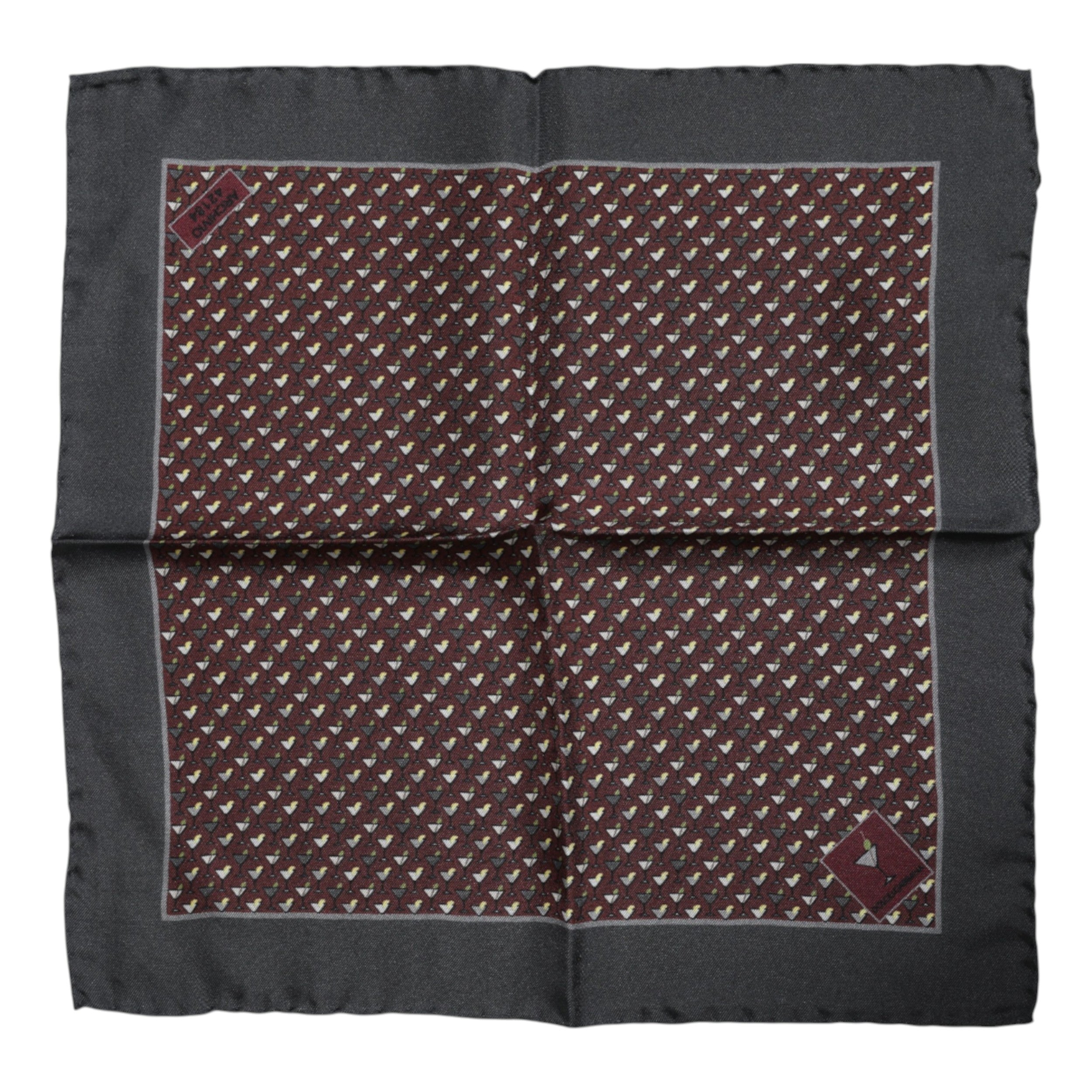 Foulard quadrato in seta bordeaux Dolce & Gabbana