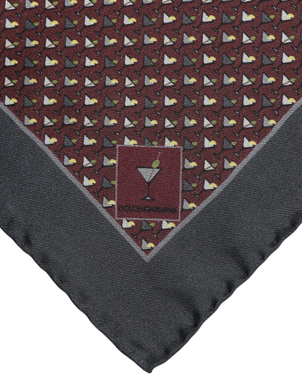 Foulard quadrato in seta bordeaux Dolce & Gabbana