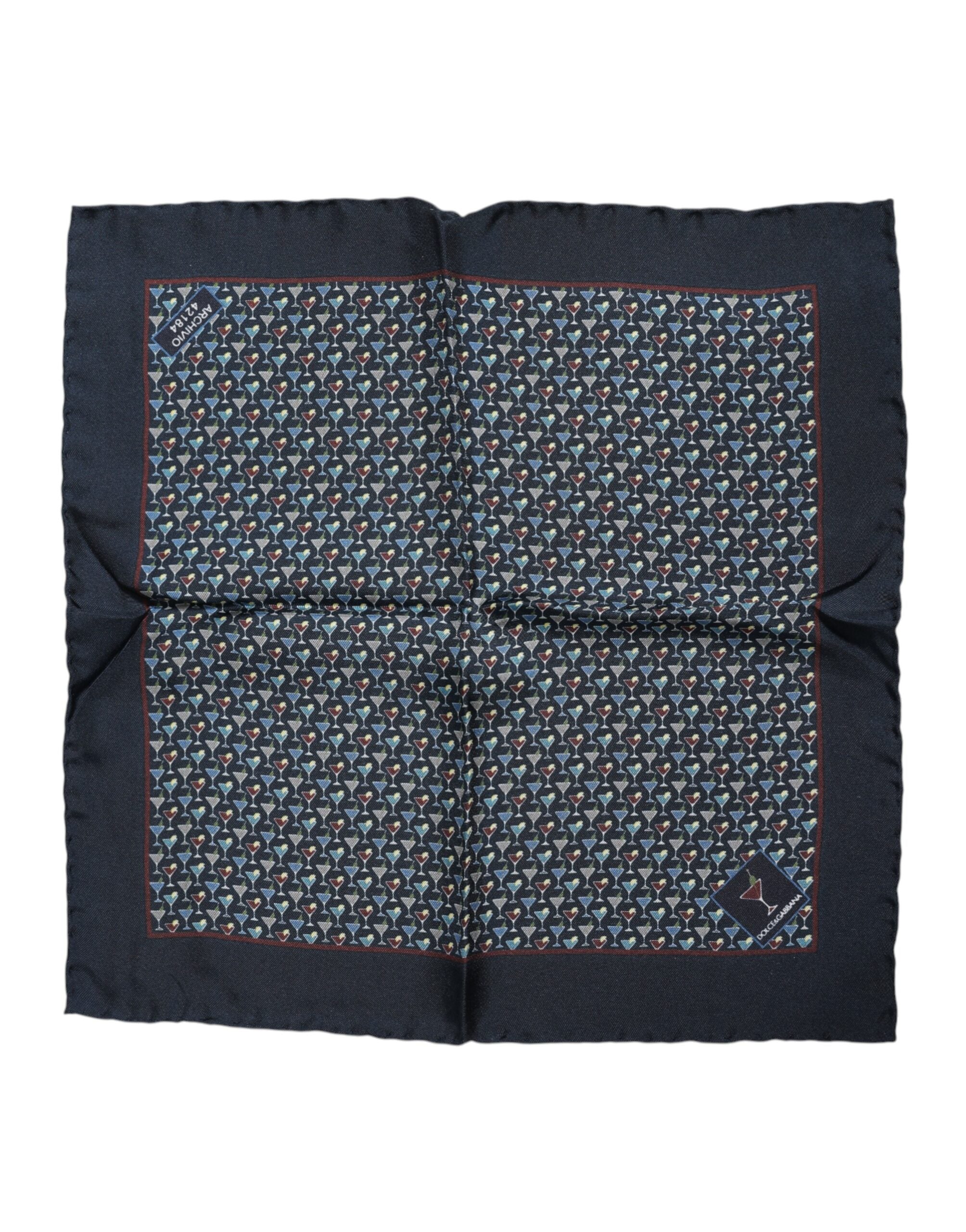Foulard quadrato in seta "Blue Cocktail" Dolce & Gabbana