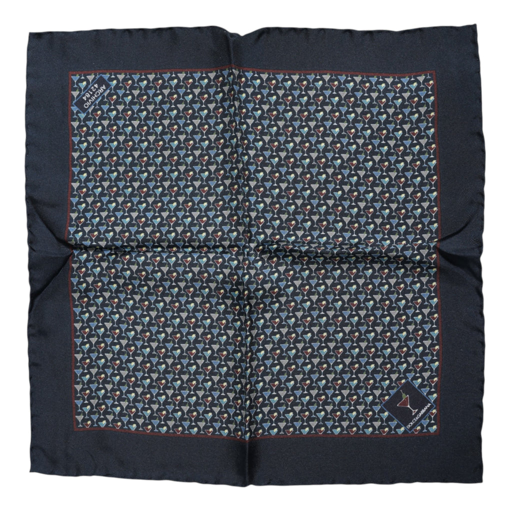 Foulard quadrato in seta "Blue Cocktail" Dolce & Gabbana