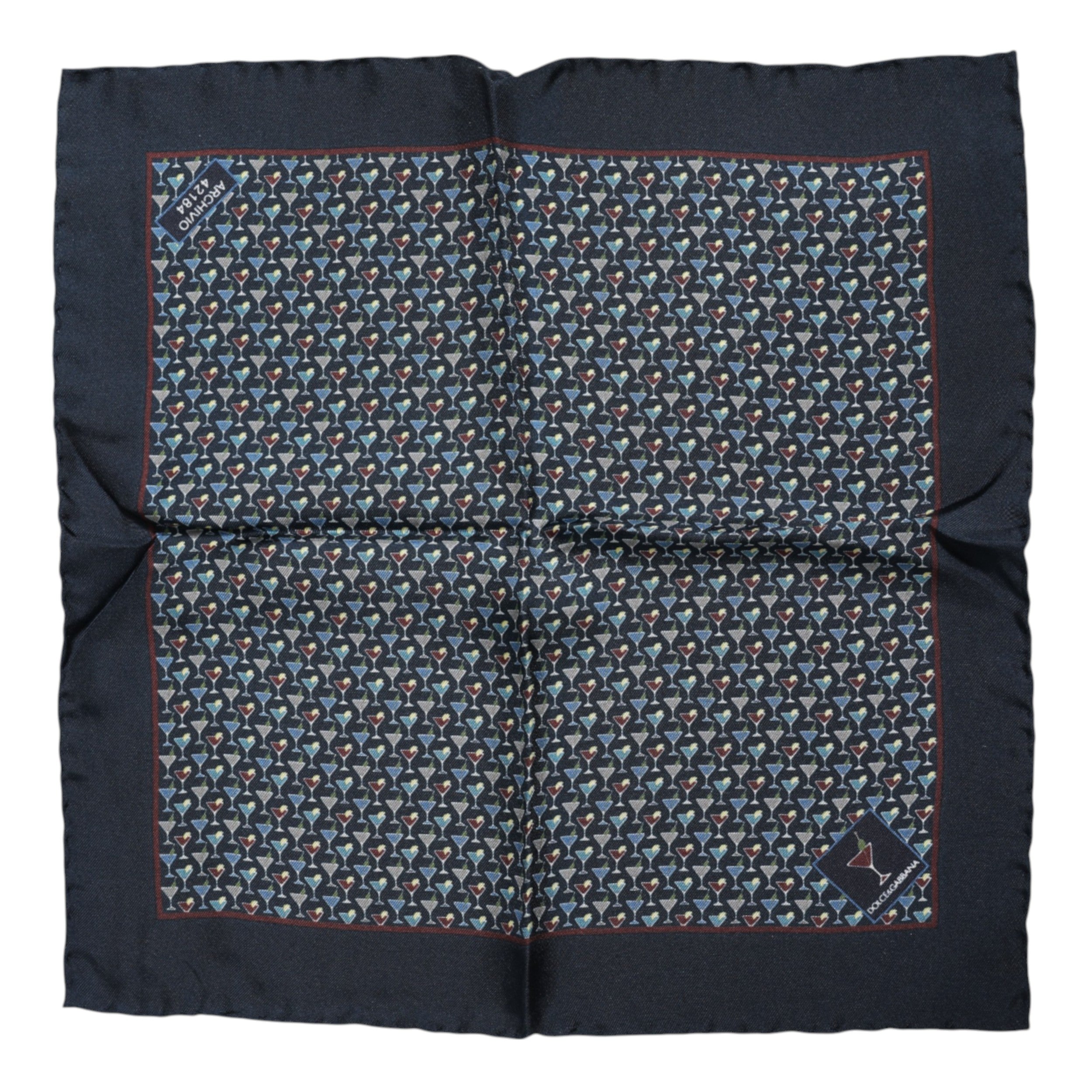 Foulard quadrato in seta "Blue Cocktail" Dolce & Gabbana