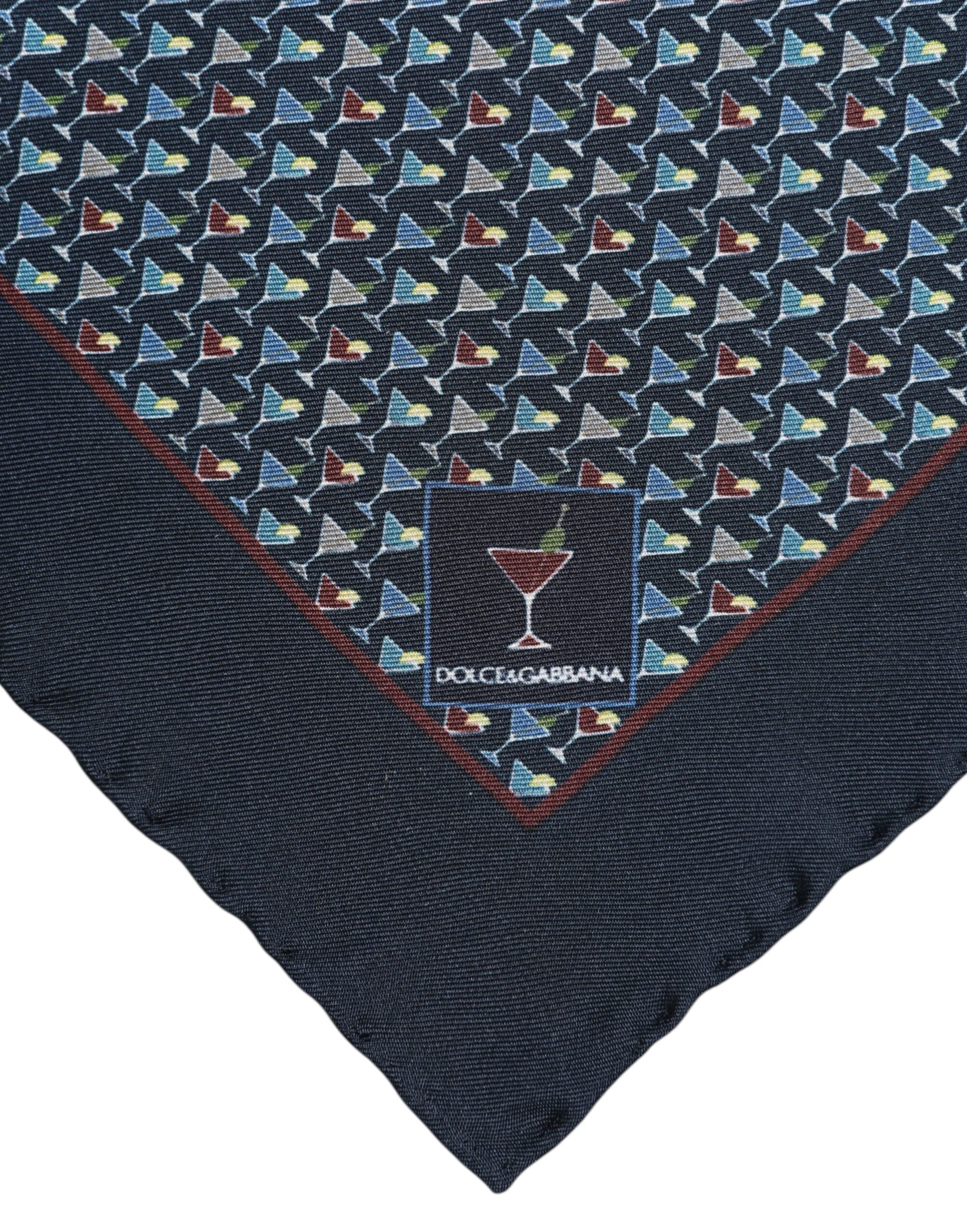 Foulard quadrato in seta "Blue Cocktail" Dolce & Gabbana
