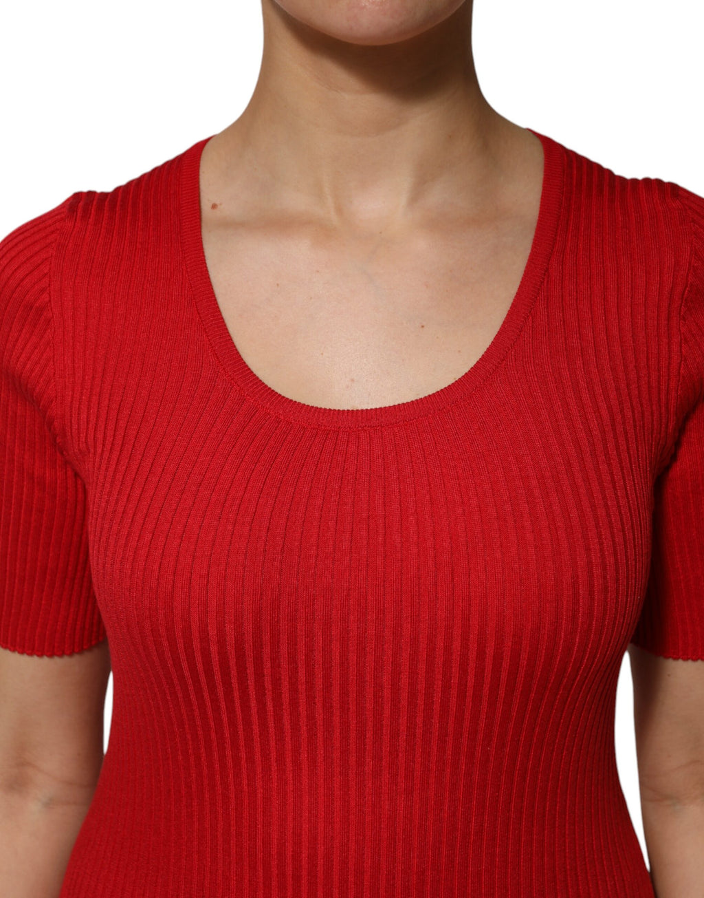 Top pullover Dolce & Gabbana rosso girocollo maniche corte