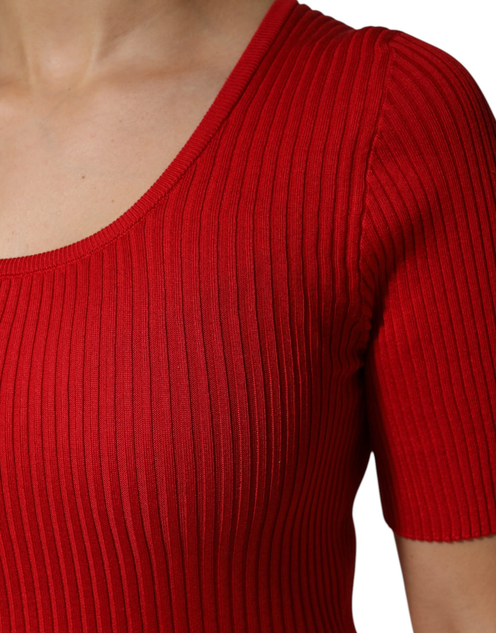 Top pullover Dolce & Gabbana rosso girocollo maniche corte