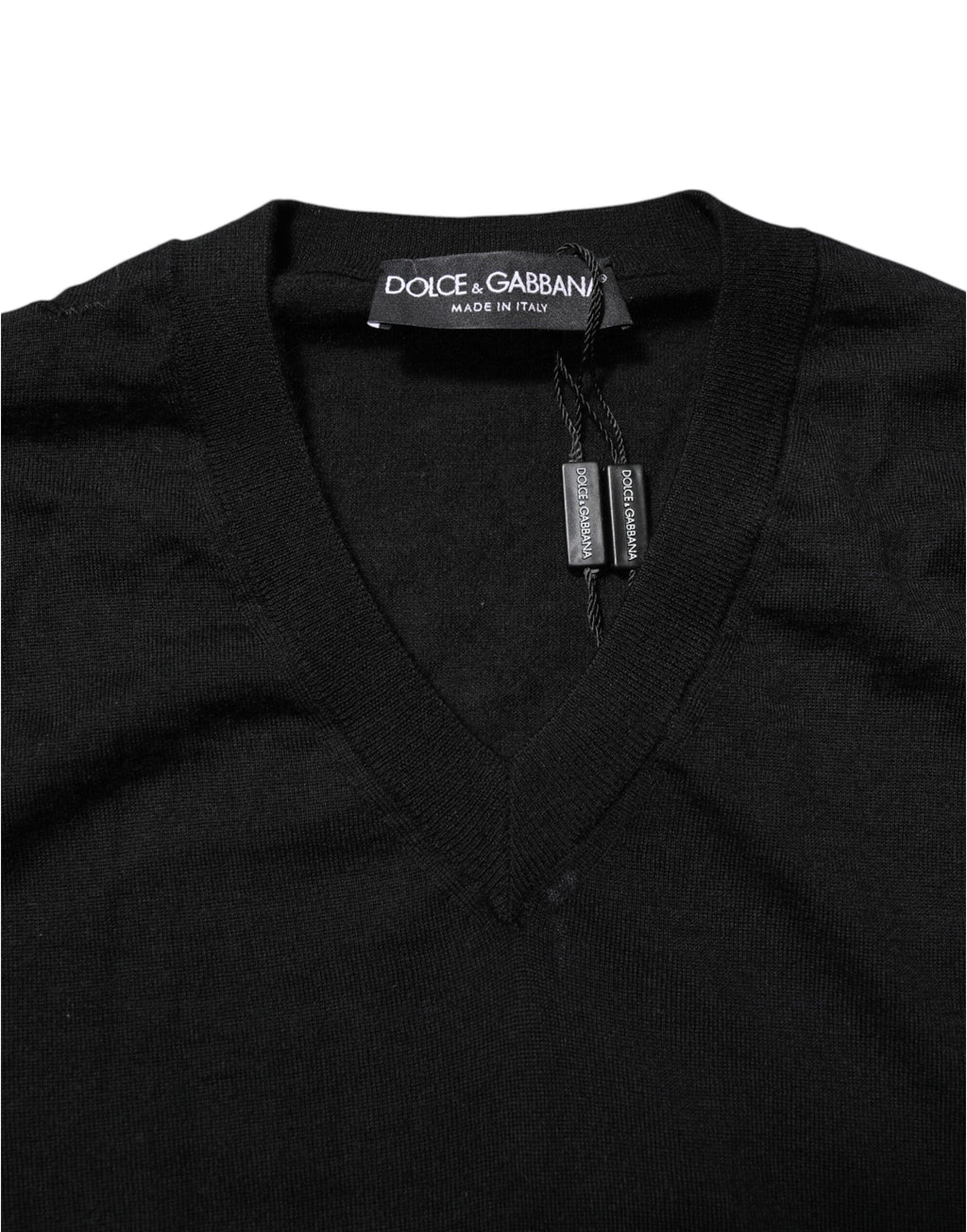 Dolce & Gabbana Maglione pullover in maglia con logo ricamato grigio scuro