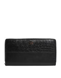 Portafoglio continentale Dolce & Gabbana con cerniera, placca logo in pelle nera