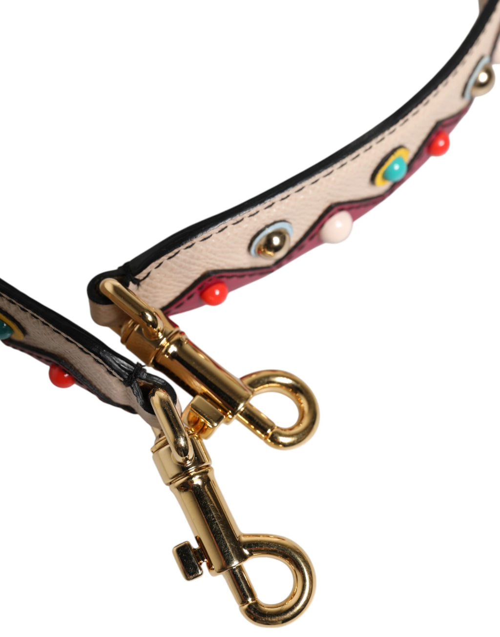 Dolce & Gabbana Tracolla Accessoria in Pelle Beige e Rossa