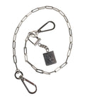 Portachiavi con cintura a catena in metallo color argento con charm DG Dolce & Gabbana