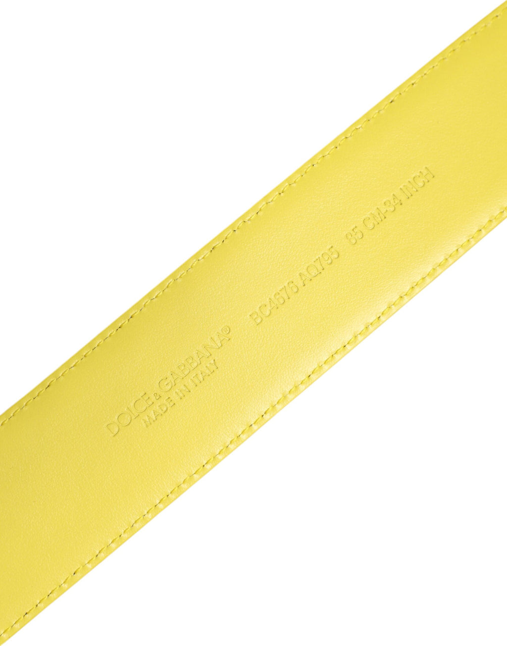Cintura Dolce & Gabbana Giallo Verde con Fibbia Logo Classica in Metallo