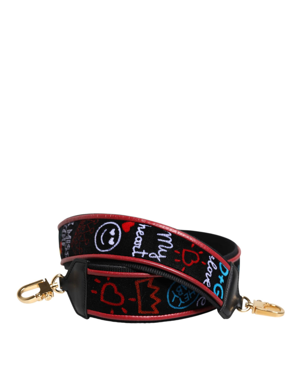 Tracolla accessoria da donna Dolce & Gabbana in cotone nero stampato