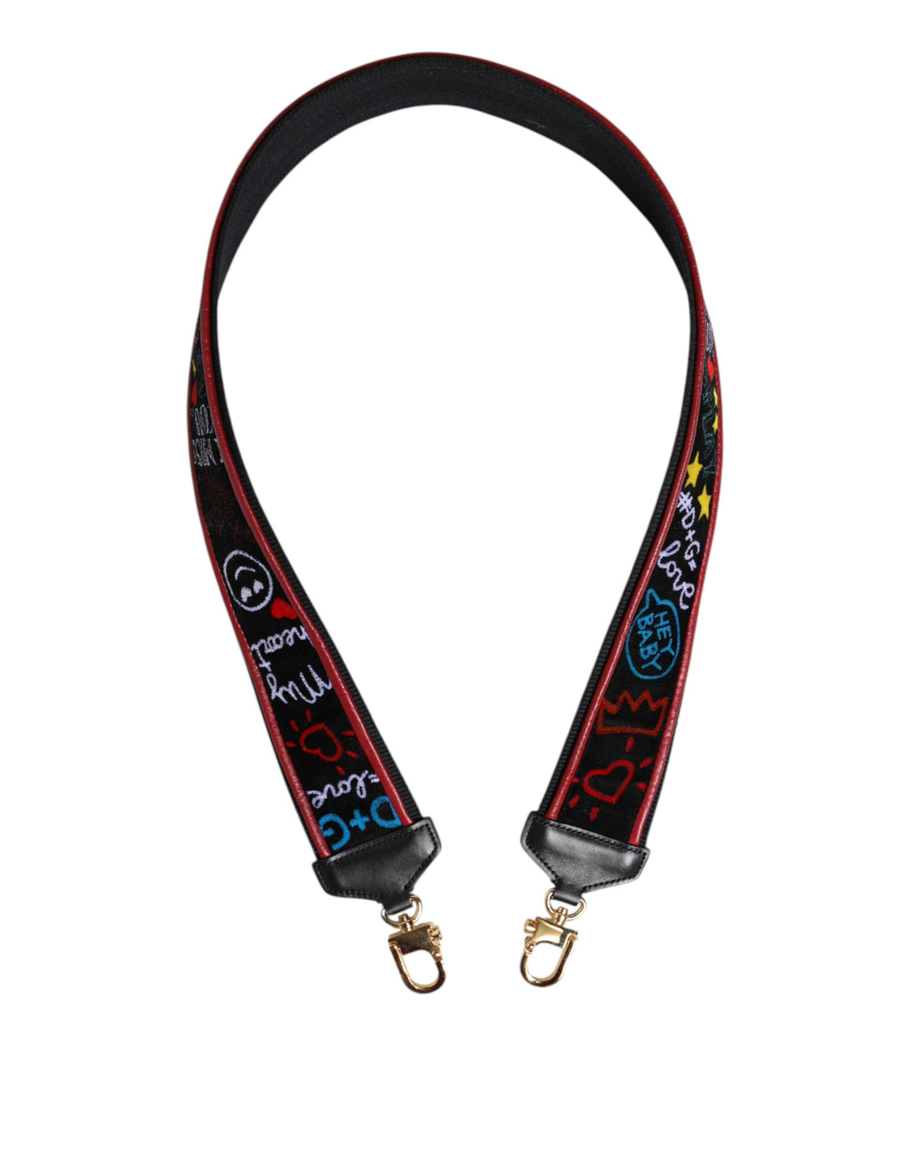 Tracolla accessoria da donna Dolce & Gabbana in cotone nero stampato